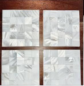 Posavasos de Nácar Natural de Lujo para Té, Café y Decoración de Mesa, Posavasos con Incrustaciones de Concha Natural de Primera Calidad - Product Image 1