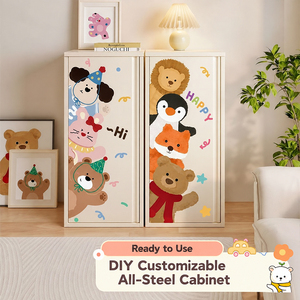 Armoire de rangement compacte à une seule porte avec 2 étagères réglables, organisateur de chevet gain de place pour chambre à coucher, chambre d'enfant et maison - Product Image 2