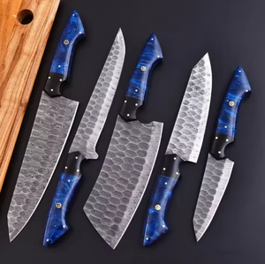 High Quality PRESTIGE BLADES Professional 5-Piece Damascus Steel Chef <b>Knife</b> <b>Set</b> Ambidextrous Handles Razor <b>Sharp</b> Custom Logo - Product Image 4