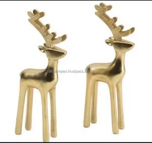 Estatuilla de aluminio de asta de ciervo antigua abstracta minimalista moderna hecha a mano Escultura Moderna de Metal fundido por Decor IMPEX - Product Image 4