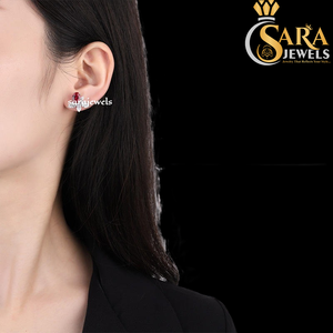 Pendientes de lujo con flor de moissanita, plata 925, corte marquesa, engaste de garra, joyería de boda para mujer, proveedor de exportación de la India, premium - Product Image 2