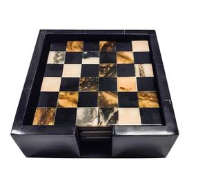Offre Spéciale : Ensemble de Sous-Verres Carrés et Ronds en Bois et Résine pour Tasses à Thé et Café avec Support, Accessoires Perles, par Fashion Craft India - Product Image 4