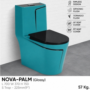 NOVA (7 COULEURS) WC MURALE MONOBLOC DESIGN ALLONGÉ MODERNE avec évacuation S-Trap et P-Trap, finition marbre pour salle de bain - Product Image 6