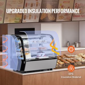 Vetrina Refrigerata Commerciale a 2 Ripiani per Pasticceria, 4.2 Cu.Ft./115L, con Illuminazione LED - Product Image 6