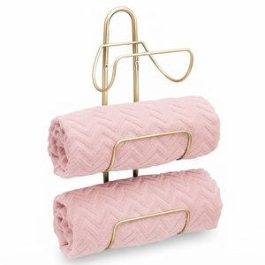 Modern 6-Tier Metal Wall Mount <b>Towel</b> <b>Rack</b> And <b>Storage</b> Organizer For Bathroom Decorative Rolled <b>Towel</b> Holder For Small Spaces - Product Image 6