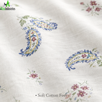 Ensemble de draps en coton de qualité supérieure Super King |   Linge de lit doux et confortable à imprimé floral paisley avec housses de coussin, literie respirante.