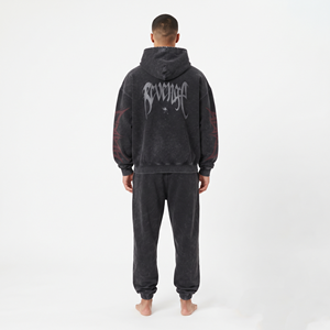 Conjunto Deportivo para Hombre, Estilo Acid Wash, Oversize, Mezcla de Algodón, Transpirable, para Gimnasio, Running, Casual, Diseño Gráfico - Product Image 6