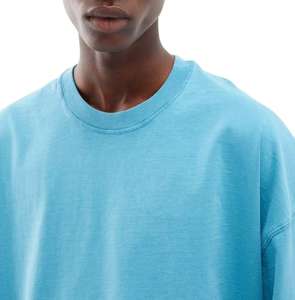 เสื้อยืดผ้าฝ้าย 100% สำหรับผู้ชาย ทรงหลวม พิมพ์ลาย เสื้อยืดครอปแบบกำหนดเอง เสื้อยืดออกกำลังกายสำหรับผู้ชาย ทรงไหล่ตก รับผลิตแบบ OEM - Product Image 4