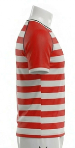 Camiseta de polo de fútbol sublimada de súper calidad con cuello de punto plano y brazalete 100% poliéster jacquard 150 g/m² - Product Image 3