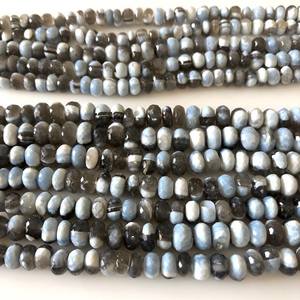 Cuentas de Ópalo Bicolor Azul Natural Facetadas en Forma de Rondelle para Joyería, Hilo de Piedras Sueltas - Product Image 3