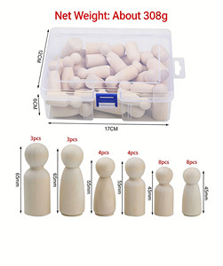 Figurine en bois de lotus non finie, marionnette en bois naturel pour homme et femme, accessoire de bracelet de dentition pour bébé - Product Image 2