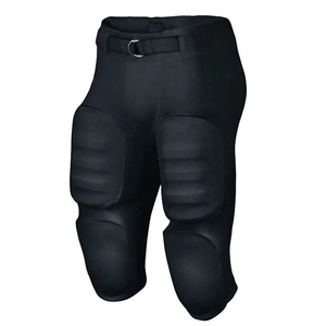 Pantalon de football américain rembourré noir et or pour homme avec fermeture à boucle, coupe ajustée, pour toutes les saisons, couleur unie, en polyester - Product Image 4