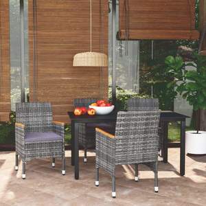 Juego de Comedor Gris Oscuro para Jardín, Muebles de Exterior Elegantes y Duraderos - Product Image 1