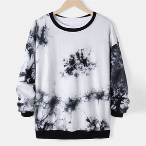 Sudaderas Tie Dye Personalizadas al por Mayor para Hombre, Oversize, Cuello Redondo, Manga Larga, Estilo Ink Wash, Pullover, Streetwear, Casual, Forro Polar, Conjuntos - Product Image 1