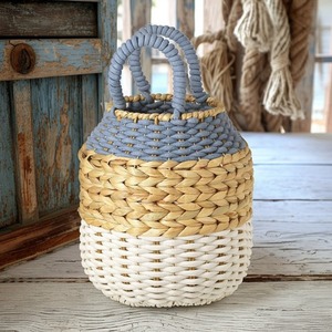 Customize Handmade Storage <b>Basket</b> Natural <b>Woven</b> Seagrass <b>Basket</b> with Handles Boho Rustic Home Decor Laundry <b>Basket</b> - Product Image 6