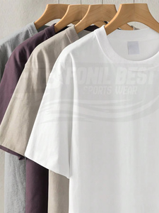 เสื้อยืดแขนสั้นทรงหลวมพิมพ์ลายสปอร์ต ผ้าฝ้ายคุณภาพสูง ผลิตตามสั่ง บริการ OEM สำหรับเสื้อผ้าบุรุษ - Product Image 6