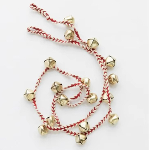 Guirnalda de campana roja y dorada hecha a mano para decoración navideña, guirnalda decorativa festiva para bodas y eventos de fiesta - Product Image 1