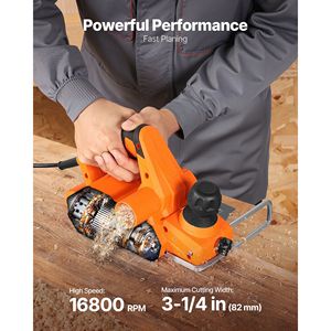 Cepilladora Eléctrica Manual de 3-1/4 Pulgadas de Ancho de Corte, 7 Amperios, 16800 RPM, con Cable, Profundidad de Corte Ajustable de 2-1/4 Pulgadas - Product Image 2