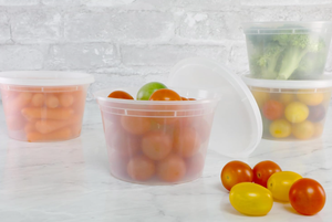 Cubos de Plástico PP de Grado Alimenticio de 16oz, Diseño Moderno, Tapas de Rosca, Asa, Contenedores Reutilizables para Almacenamiento de Snacks, Ensaladas, Salsas, Transparentes, Aptos para Congelador - Product Image 5