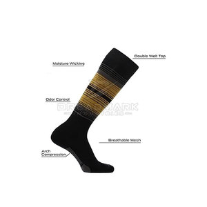 <b>Men's</b> Knee High <b>Striped</b> Sports <b>Socks</b> Breathable Knitted Spandex Polyester Autumn Wear Regular Style - Product Image 6