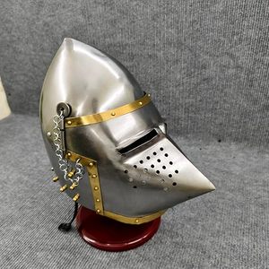 Casco medieval con diseño de cara de cerdo, armadura de caballero europeo, casco cerrado, Bascinet, para recreación histórica, LARP, armadura, cosplay, batalla, guerrero - Product Image 2