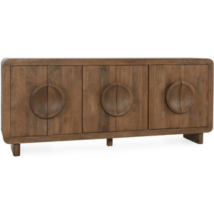 Midcentury Modern Solid Wood Living Room Cabinet 3 Doors 3 Shelves <b>Storage</b> <b>Sideboard</b> Furniture for Apartment and Hotel Use - Product Image 2