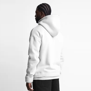 Sweat-shirt à capuche blanc pour homme Moto End Corporation, coupe classique, en molleton de coton, décontracté, pour l'automne, avec poche, tricoté - Product Image 4