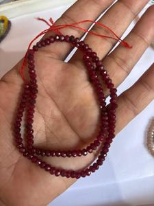 ลูกปัดโกเมนทรงเหลี่ยมธรรมชาติสีแดงเข้ม คริสตัลทรงรอนเดลล์ อัญมณีสำหรับทำเครื่องประดับขายส่ง - Product Image 5