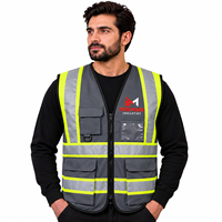 Gilet de sécurité haute visibilité réfléchissant Iron Mark, unisexe, vêtements de travail en coton, certifié CE, avec poches et logo imprimé