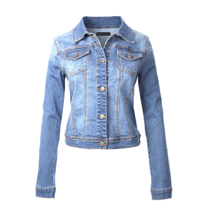 Chaqueta Vaquera Ligera para Mujer, Transpirable, Estilo Urbano, Casual, con Detalles de Botones, para Todas las Temporadas, Ecológica, de Secado Rápido, al por Mayor - Product Image 1