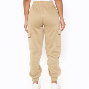 Pantalon de survêtement pour femme, taille mi-haute, coupe droite, en coton bouclette respirant, longueur intégrale, décontracté pour l'hiver - Product Image 2