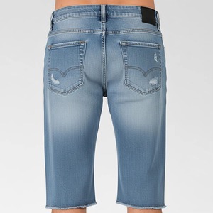 Shorts Bermuda en jean déchiré pour homme, taille mi-haute, fermeture boutonnée, style décontracté, tissu 100% coton tissé - Product Image 4