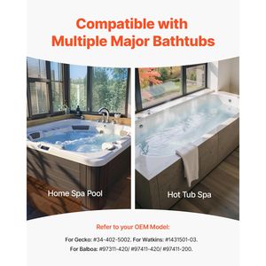 Pompe de spa 1,5 CV 110 V pour spas et baignoires, port de 1,5 pouce, débit max. 107,5 GPM, hauteur de refoulement max. 16,5 m, 100 % pompe de piscine - Product Image 5