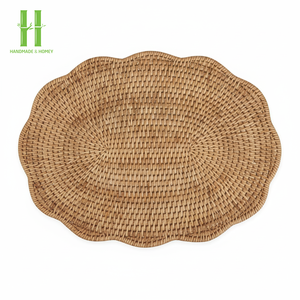 MÁS VENDIDO: Platos de Bambú Bohemios Ecológicos Tejidos a Mano, Salvamanteles Festoneados para Decoración de Mesa de Boda, de Vietnam - Product Image 3