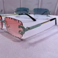 Lunettes de soleil de luxe en moissanite glacée pour hommes, personnalisées VVS, style géométrique, hip-hop, élégantes, bijoux de mode confortables pour mariage et soirée