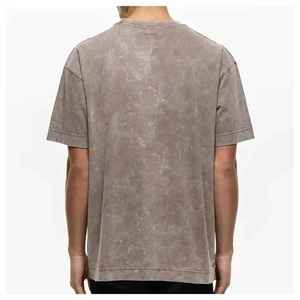 Camiseta 100% algodón, corte boxy, lavado ácido, informal, extragrande para hombre, camiseta 100% algodón, camiseta lisa personalizable. - Product Image 5