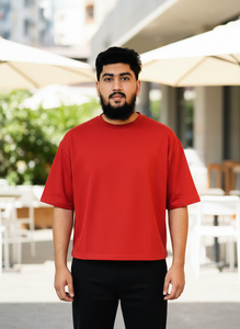 T-shirt pour homme à manches courtes, col rond, coupe classique, couleur unie, décontracté, en jersey de coton, t-shirt en coton surdimensionné pour homme - Product Image 4