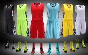 Ensemble de maillot de basket-ball unisexe rouge, manches courtes, col en V, polyester respirant, pour adultes, toutes saisons, taille élastique à l'avant - Product Image 6