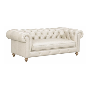 Genuine Leather Chesterfield <b>Sofa</b> Three Seat Tufted Back Rolled Arm Traditional Style Living Room <b>Sofa</b> Leather <b>Sofa</b> - Product Image 1