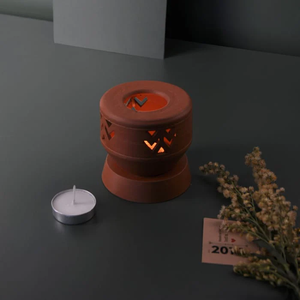 Juego de 2 (KOLASA - VIPASSANA) - Lámpara de terracota artesanal para velas de té, ideal para tu mesa de estudio, mesa de comedor o mesa auxiliar. - Product Image 4