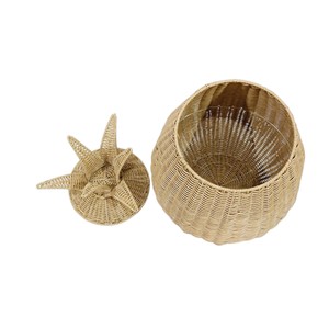 Elegant Pineapple Shaped Rattan <b>Woven</b> <b>Basket</b> with Lid - Decorative Handmade Fruit Storage Trunk for Boho Living Room - Product Image 2
