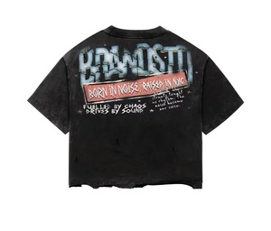 เสื้อยืดโอเวอร์ไซส์พิมพ์ลายตัวอักษรแบบ DTG หนักพิเศษ สั่งทำได้ตามต้องการ พร้อมเสื้อกล้ามประดับเพชรสำหรับผู้ชาย แบบไม่มีแขน - Product Image 4