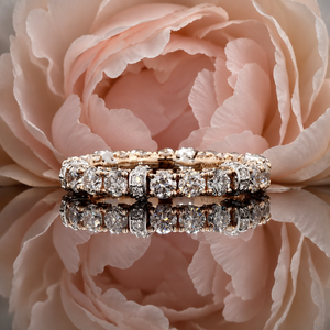 Lab Grown Diamond Eternity Band Ring 10K 14K 18K Solid Gold & 925 Sterling Silver Luxury Jewelry Diamond Wedding Band