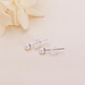 Boucles d'oreilles en argent S925 avec perles d'eau douce de Zhuji pour femmes, petites boucles d'oreilles de haute qualité avec aiguilles anti-obstruction, soin des oreilles - Product Image 2