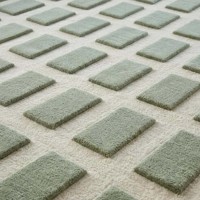 Luxury Geometric Sage Green Square Pattern Area Rug Plush Modern Tufted Carpet Living Room Bedroom Decorative Floor Mat Home