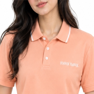Camiseta Polo Premium para Mujer, Camiseta Polo de Algodón Piqué, Manga Corta, Letra Bordada en la Parte Delantera, Estilo Casual, Tela Piqué, Ropa de Verano - Product Image 4