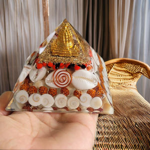 Venta al por mayor 70-75mm ágata tallada cristal de cuarzo mejor calidad generador de riqueza Gomati Chakra orgona pirámide Reiki piedra preciosa curación - Product Image 6