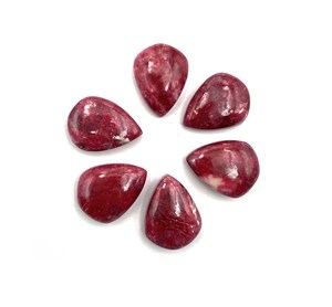 Lote de gemas sueltas de tulita natural en forma de pera, cabujón, de 5-14 mm, para la fabricación de joyas. - Product Image 6
