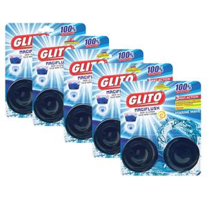 Glito-magiflush, Desodorizantes Automáticos Antibacterianos Ecológicos, Bloque Limpiador de Inodoro Blue Bubble de 2 Tabletas, 50%-80% Activos - Product Image 1