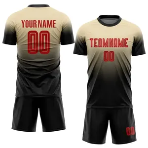 Tenue de football professionnelle personnalisée pour homme – Ensemble maillot et short d'entraînement respirant à séchage rapide 100 % polyester – Manches droites - Product Image 4